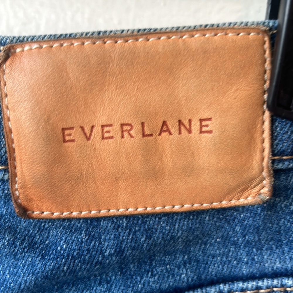 Everlane Cheeky Denim Dark Wash Shorts with Frayed Hem Button Fly 25 - Picture 5 of 6